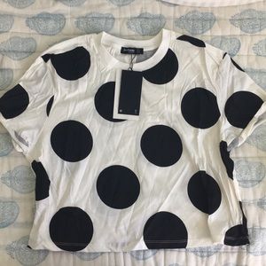 Black and white polka dot T-shirt